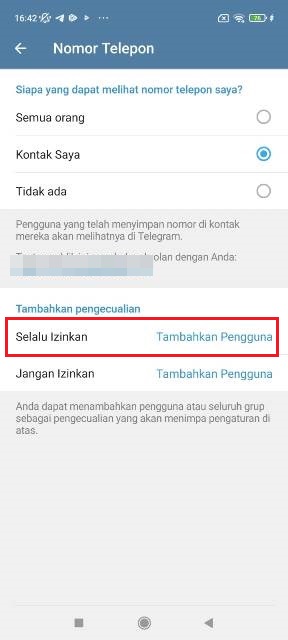 Cara Menyembunyikan dari Kontak Saya 1