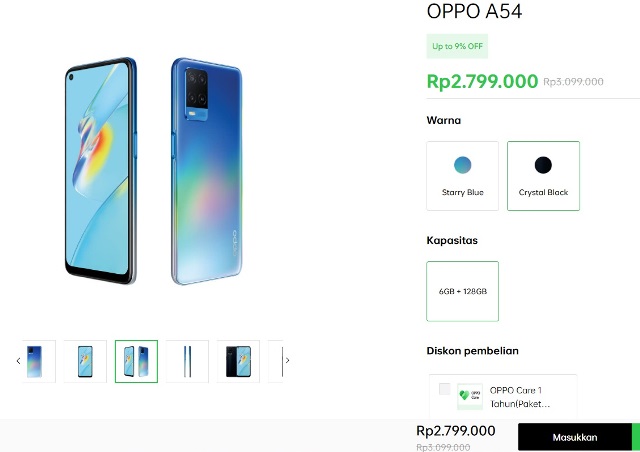 Harga Diskon Oppo A54