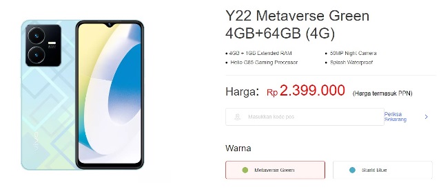 Harga Vivo Y22 di Indonesia