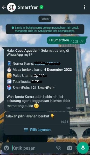 Cara Cek Nomor Smartfren melalui WhatsApp Cara Cek Nomor Smartfren melalui WhatsApp
