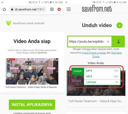 Cara Download Video Youtube lewat situs Savefrom