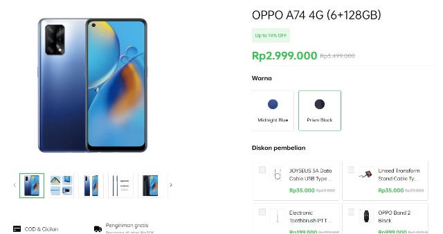 Harga Oppo A74 4G Indonesia