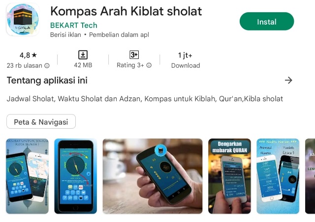 Kompas arah kiblat Kompas arah kiblat