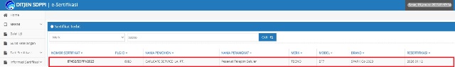 Sertifikasi Postel Tecno BF7 Sertifikasi Postel Tecno BF7
