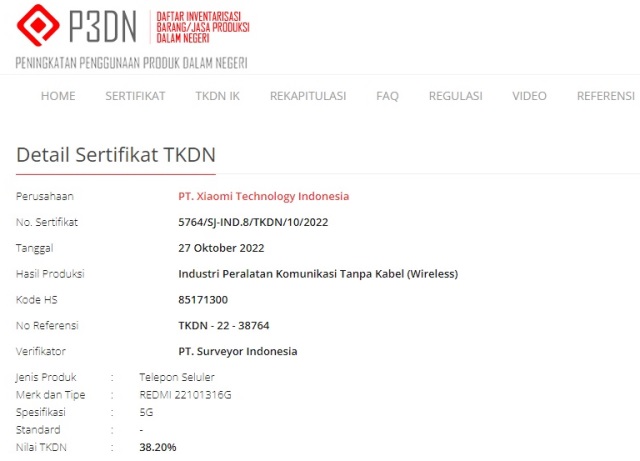 Sertifikasi TKDN Redmi Note 12 Pro 5G Sertifikasi TKDN Redmi Note 12 Pro 5G