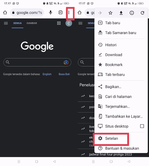 pengaturan Google