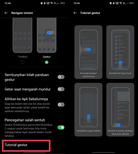 Tutorial menggunakan gerakan