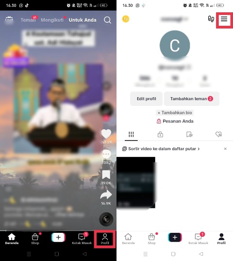 Profil akun Tiktok