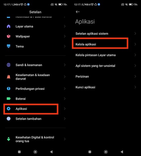 kelola aplikasi Xiaomi