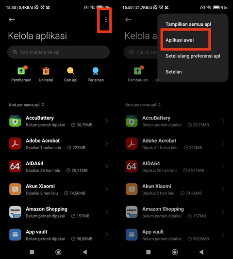Aplikasi awal Xiaomi