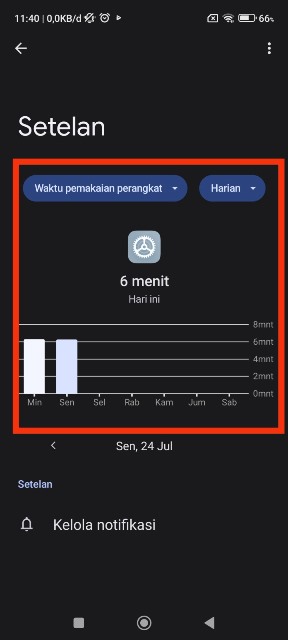 Screen time aplikasi