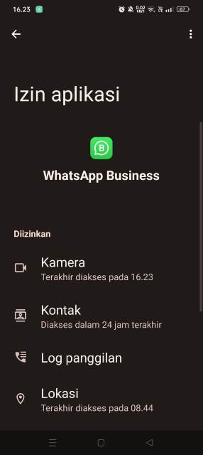Izin aplikasi WhatsApp
