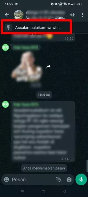 pesan berhasil disematkan pesan berhasil disematkan
