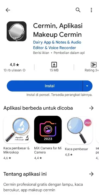 Cermin, Aplikasi Makeup Cermin Cermin, Aplikasi Makeup Cermin