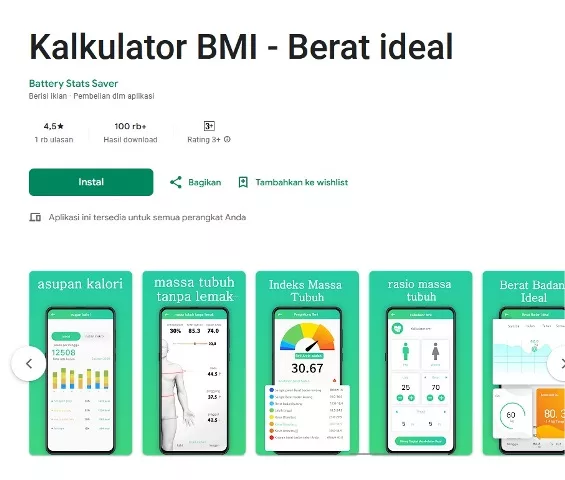 Kalkulator BMI Berat Ideal Kalkulator BMI Berat Ideal
