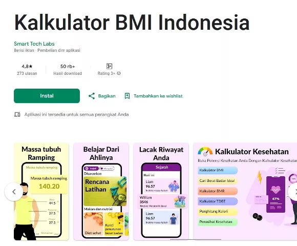Kalkulator BMI Indonesia Kalkulator BMI Indonesia