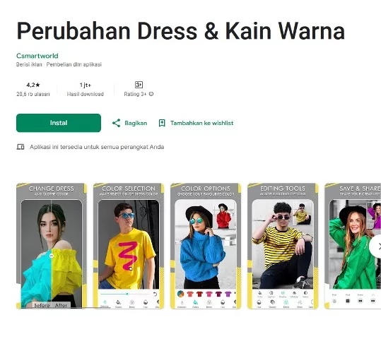 Perubahan Dress & Kain Warna Perubahan Dress & Kain Warna