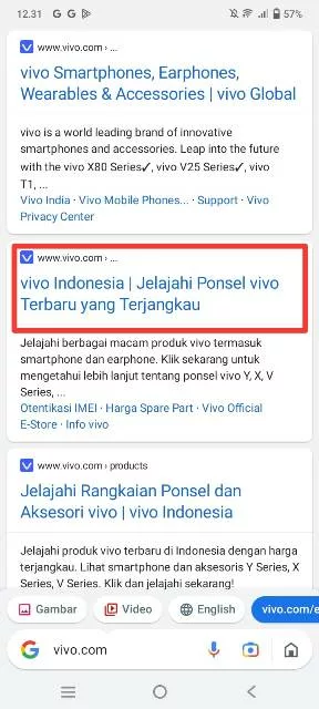 situs web Vivo Indonesia