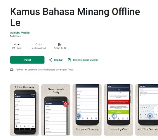 Kamus Bahasa Minang Offline Lengkap