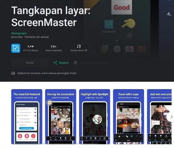 Tangkapan layar ScreenMaster