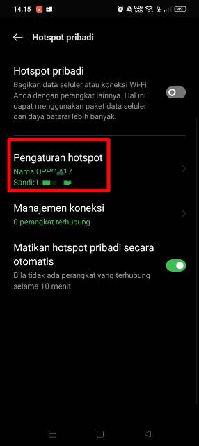 pengaturan hotspot