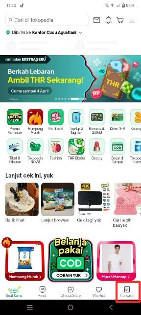 transaksi Tokopedia