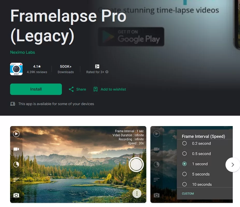 Framelapse Pro (Legacy) Framelapse Pro (Legacy)