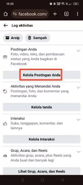 Kelola postingan Anda