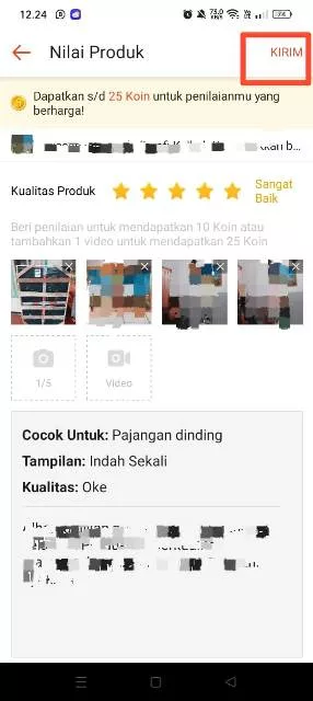 Kirim penilaian dan ulasan