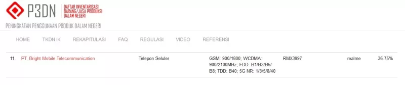 Sertifikasi TKDN Realme C65 5G Sertifikasi TKDN Realme C65 5G