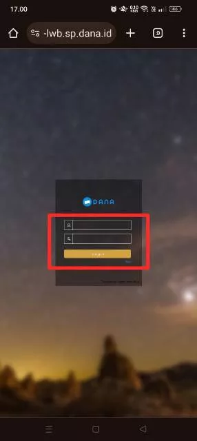 masukkan nomor dan password