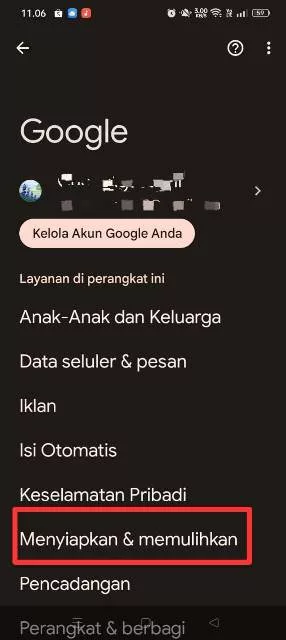 menyiapkan dan memulihkan