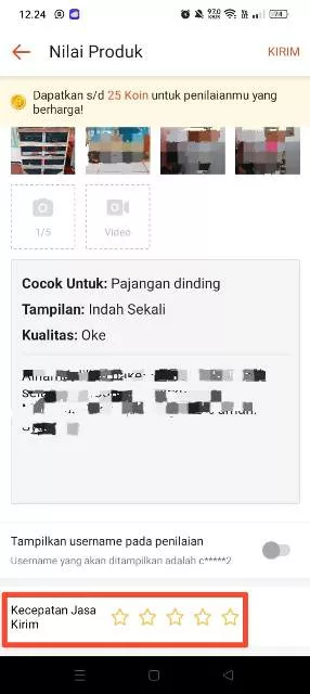 nilai jasa kirim