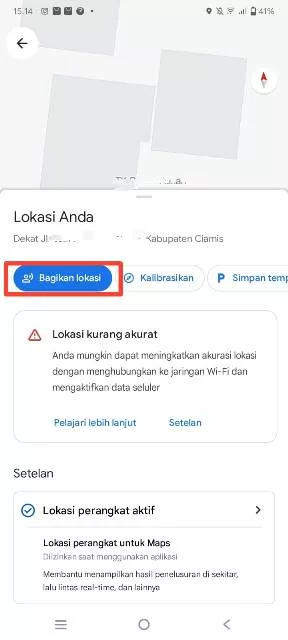 Bagikan lokasi