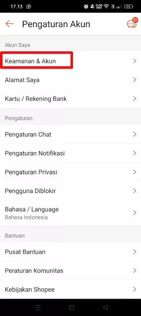 Keamanan & akun