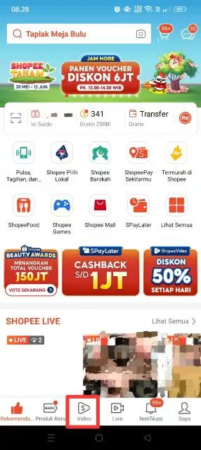 Tab Shopee Video