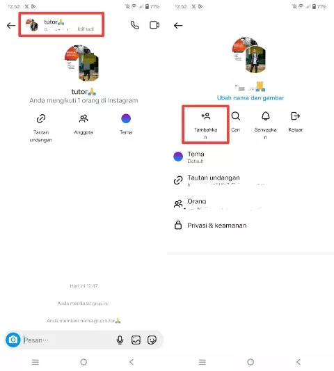 Tambah anggota grup