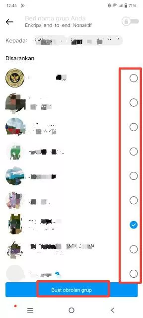 pilih dan Buat obrolan grup