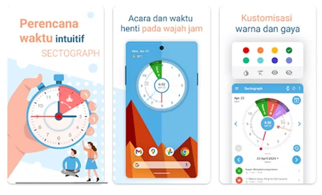 Sectograph Rencana hari Sectograph Rencana hari