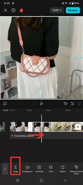 geser posisikan dan bagi