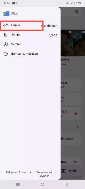 menu Hapus