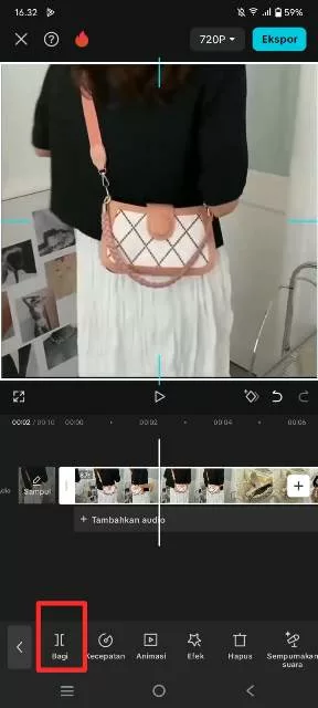 posisikan dan bagi