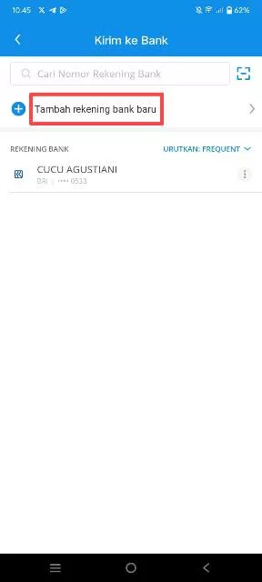 tambah rekening bank baru