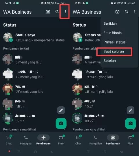 Menu buat saluran