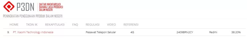 Sertifikasi TKDN Redmi 2409BRN2CY Sertifikasi TKDN Redmi 2409BRN2CY