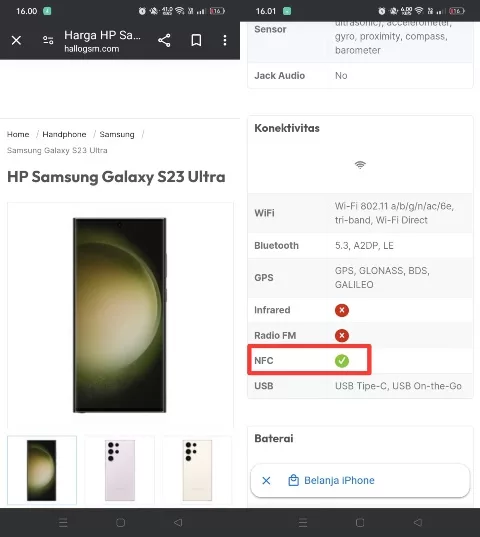 cek NFC di web