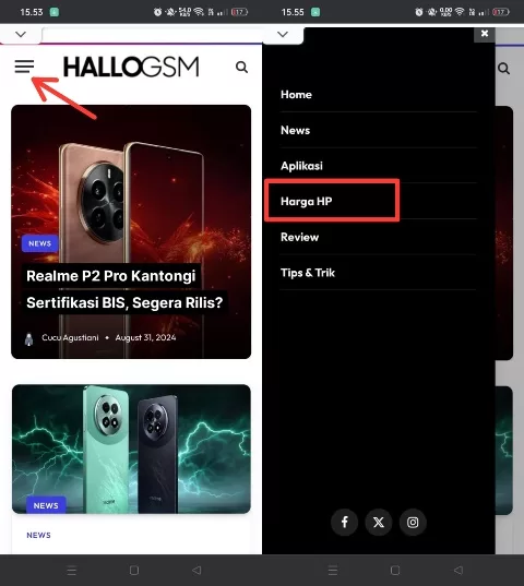 kategori Harga HP