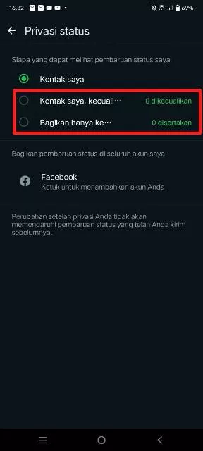 sembunyikan status