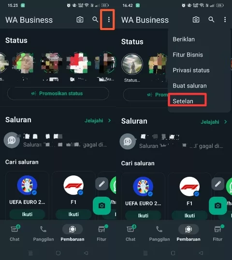 setelan status