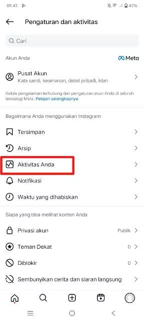 Aktivitas Anda
